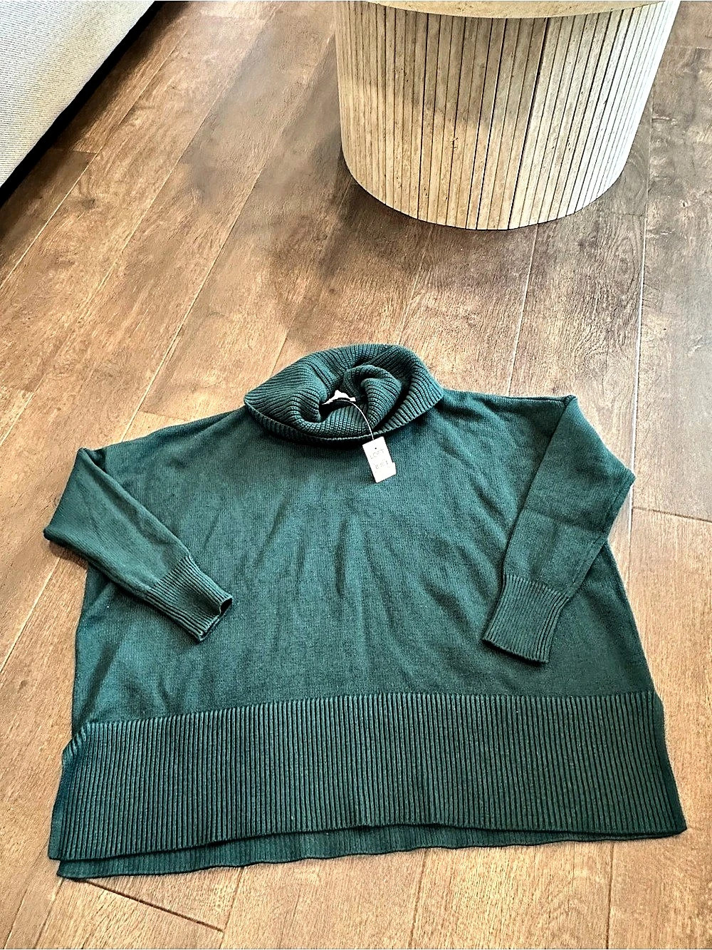 LOFT Cowl Neck Tunic Sweater Green Size Large - Picture 1 of 5
